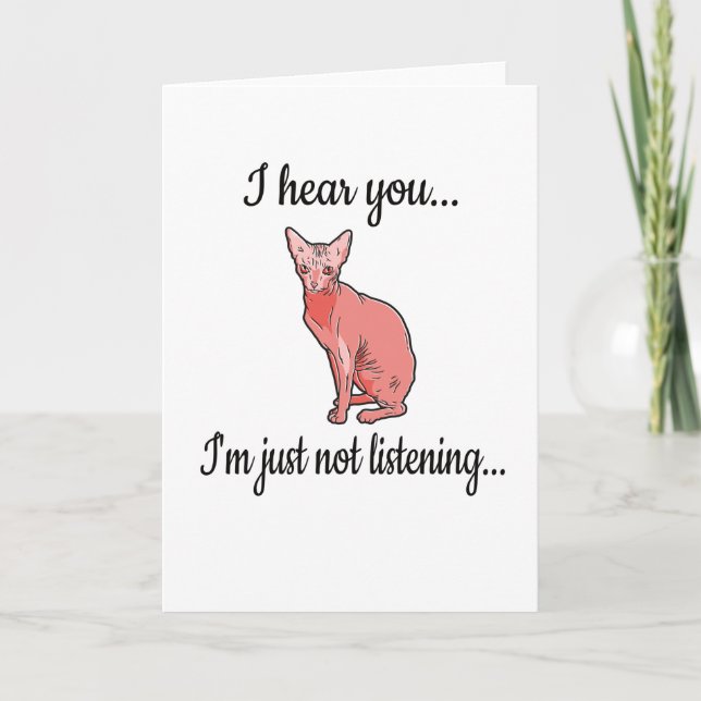 Sphynx Cat Lover Hairless Cat Owner Sphynx Girl Card (Front)