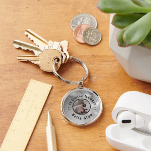 Sphynx Cat Memorial Silver Remembrance Art Key Ring