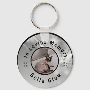 Sphynx Cat Memorial Silver Remembrance Art Key Ring
