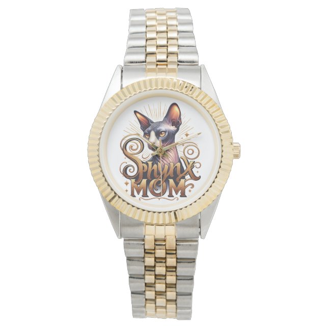  Sphynx Cat Mom Lover Gift Jewelry Watch (Front)