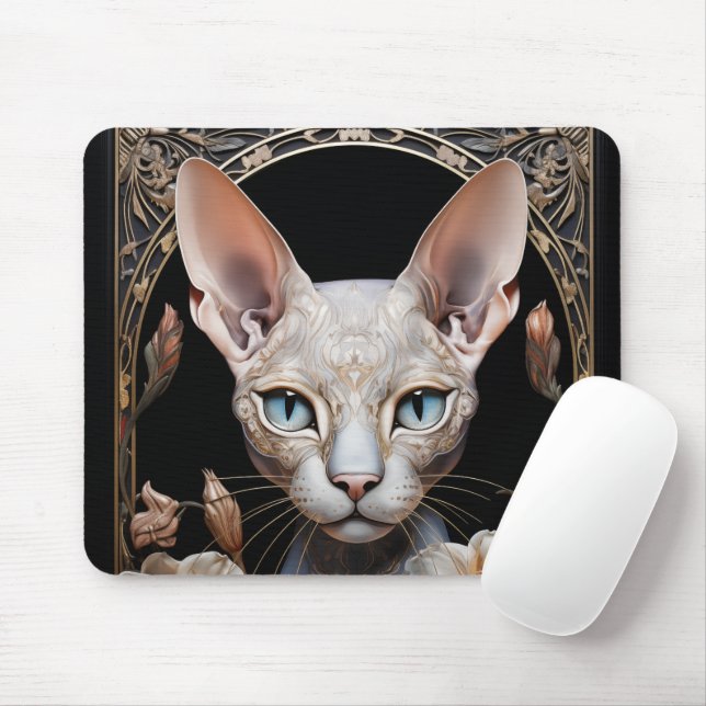 Sphynx cat mouse pad (With Mouse)