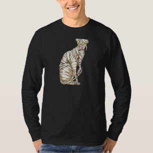 Sphynx Cat Mummy Meow Hairless Kitten Halloween Co T-Shirt