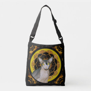 Sphynx Cat Ninja Boho Retro Hippie Crossbody Bag
