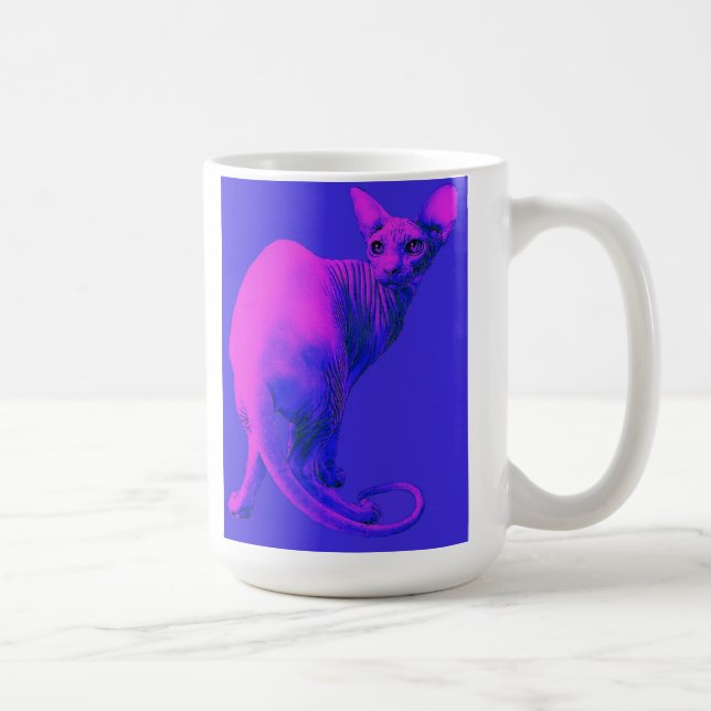 sphynx cat-pink coffee mug (Right)