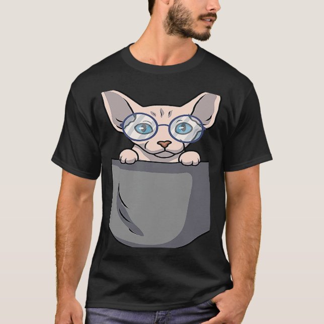 Sphynx Cat Pocket T-Shirt (Front)