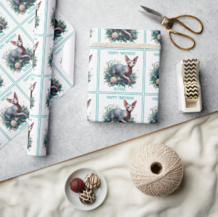 Sphynx Cat Pretty White Birthday Wrapping Paper