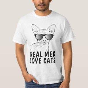 Sphynx Cat, Real Men Love Cats T-Shirt