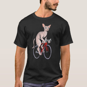 Sphynx cat Riding Bicycle Cute Biker Cyclist T-Shirt