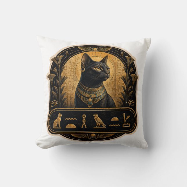 Sphynx Cat Throw Pillow Ancient Egyptian Decor⁠ (Front)