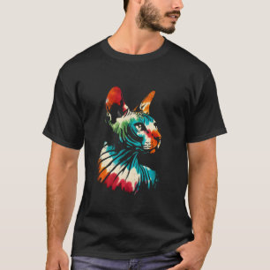 Sphynx Cat Tie Dye - Vintage Colourful Canadian Sp T-Shirt