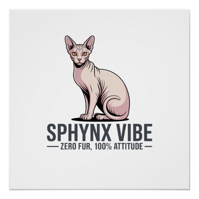 Sphynx Cat Vibe Under Sunlight Art Poster (Front)