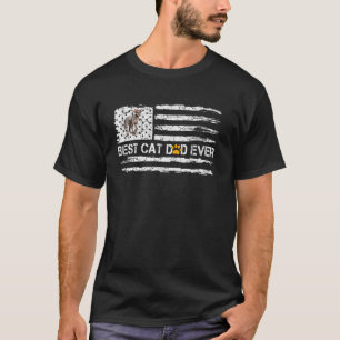 Sphynx Cat, Vintage Best Cat Dad Ever USA Flag, Ca T-Shirt