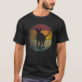 Sphynx Cat Vintage Distressed Retro Silhouette 70S T-Shirt