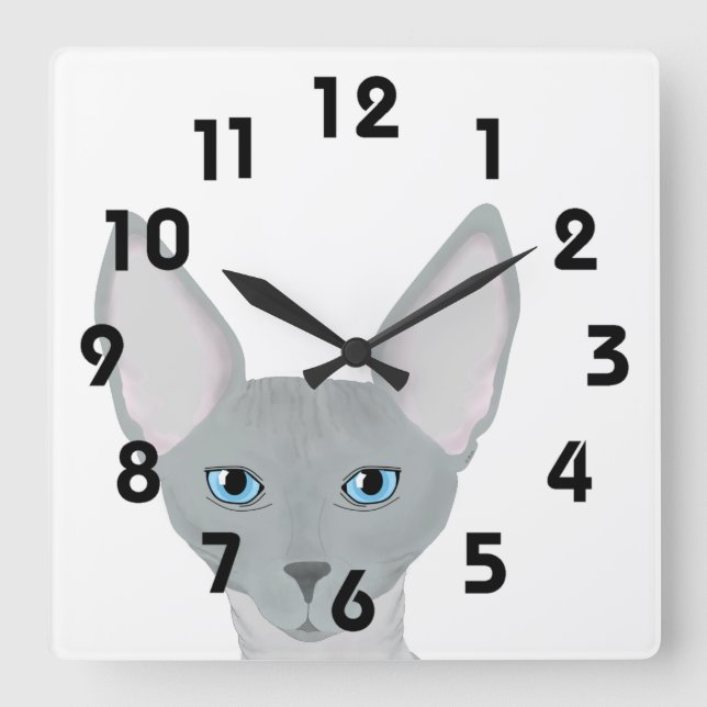 Sphynx Cat Wall Clock (Front)