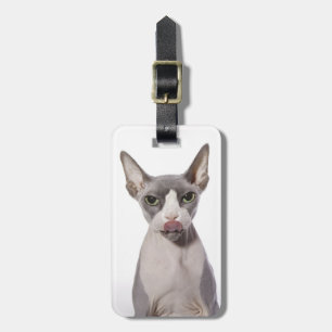 Sphynx Cat with tongue out Luggage Tag