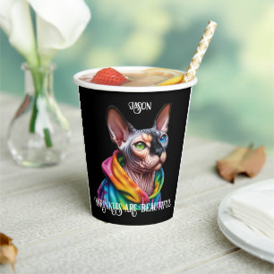  Sphynx Cat Wrinkles Birthday Paper Cups