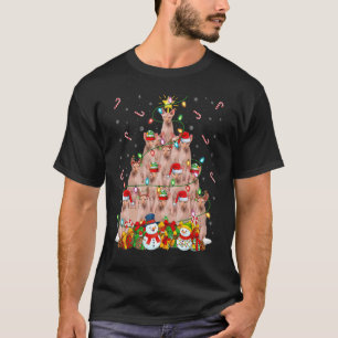 Sphynx Cat Xmas Lighting Tree Santa Sphynx Cat Chr T-Shirt