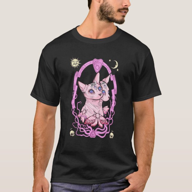 Sphynx Cat Yes No Goodbye T-Shirt (Front)