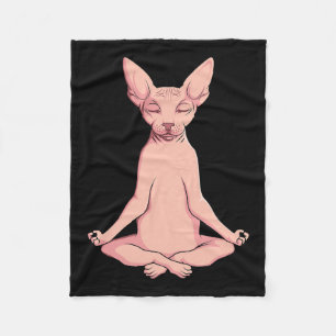 Sphynx Cat Yoga Meditation Breeder Hairless Pet Lo Fleece Blanket