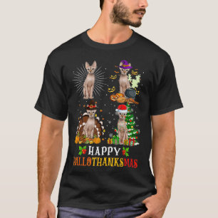 Sphynx Cats Halloween Thanksgiving Christmas Hallo T-Shirt