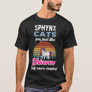 Sphynx Cats Retro Unicorn Vintage Sunset T-Shirt