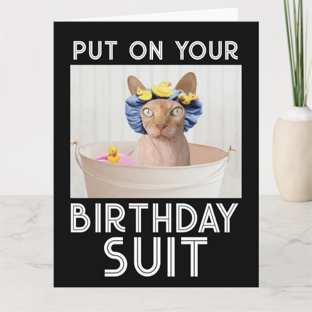 SPHYNX HAIRLESS CAT BIRTHDAY GREETING CARDS (Front)