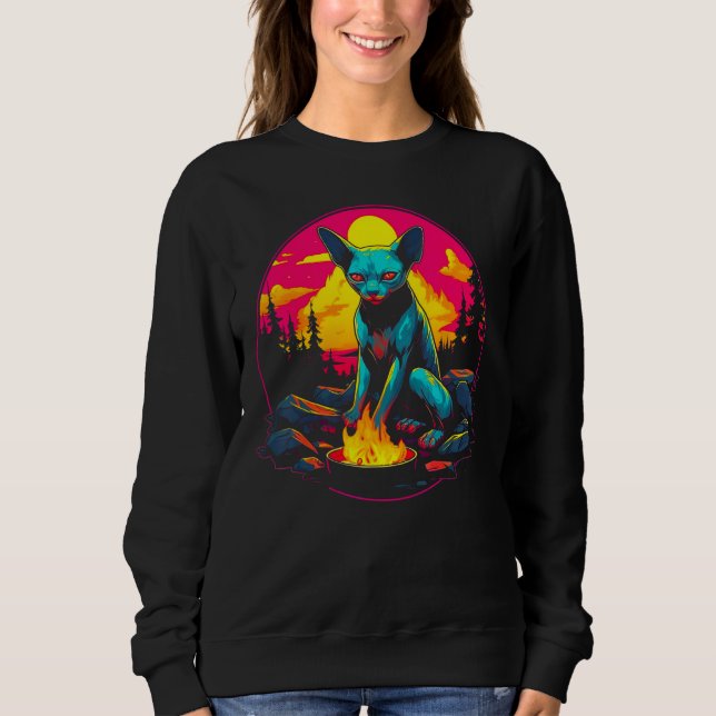 Sphynx Hairless Cat Camping 1 Sweatshirt (Front)