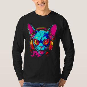Sphynx Hairless Cat DJ T-Shirt