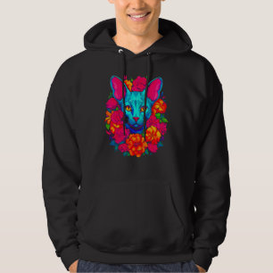 Sphynx Hairless Cat Flowers Hoodie