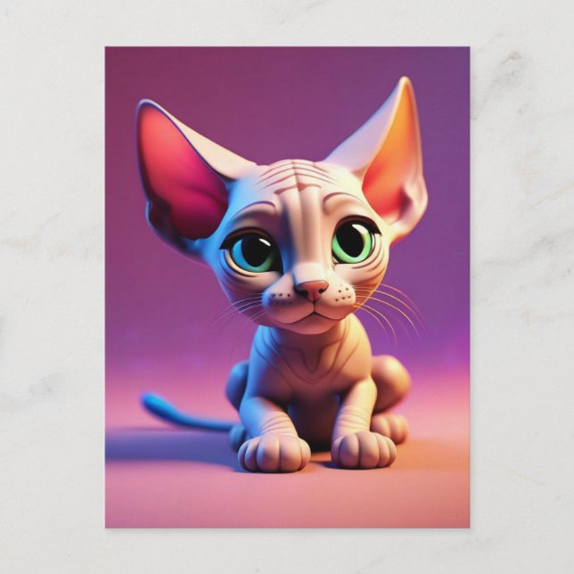SPHYNX hairless cat kitten postcard (Front)
