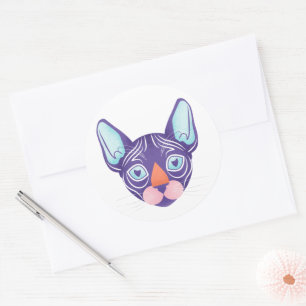 Sphynx Halloween Classic Round Sticker