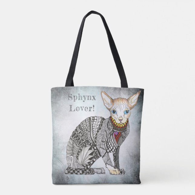 Sphynx Lover Cat Tote Bag (Back)