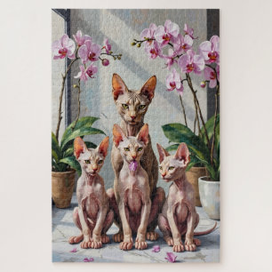 Sphynx Orchid Botanical Art Jigsaw Puzzle