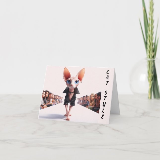 Sphynx Runway Model Greeting Card (Front)