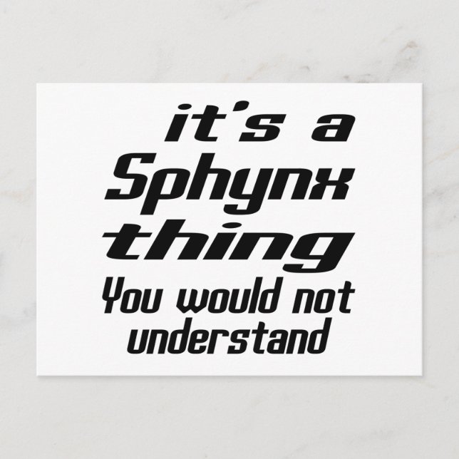 Sphynx Thing Designs Postcard (Front)