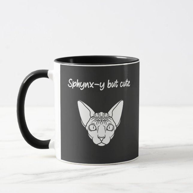 Sphynx-y But Cute for Every Sphynx Cat Lover Mug (Left)