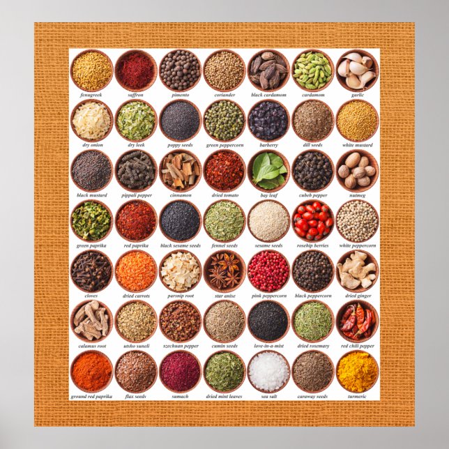 Spice Chart Poster - SRF (Front)