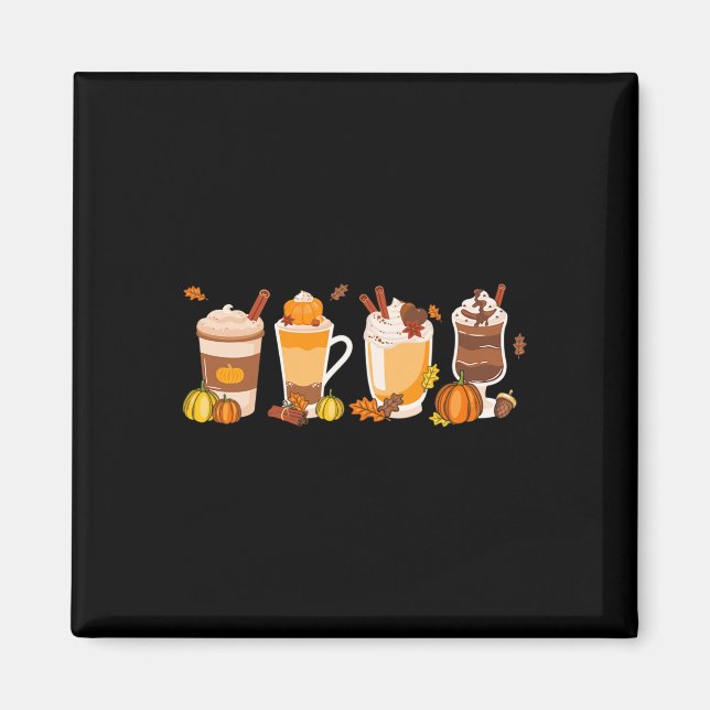 Spice Coffee Latte Fall Autumn Season Hello Fall  Magnet (Front)
