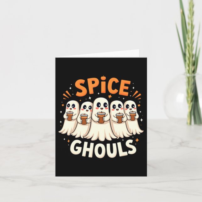 Spice Ghouls Halloween Ghost Pumpkin Card (Front)