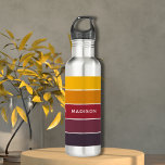 Spice It Up Colorblock Personalised Name 710 Ml Water Bottle<br><div class="desc">This colourful and modern design features a colour-block pattern in aubergine,  red,  orange and yellow with your personalised name</div>