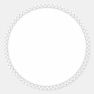 Spice jar hearts border blank round label sticker