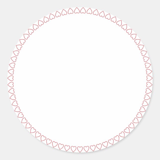 Spice jar red hearts border blank round labels (Front)