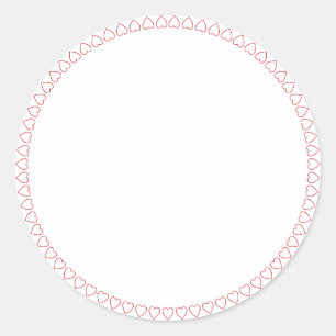 Spice jar red hearts border blank round labels