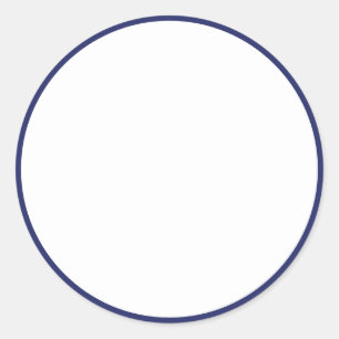 Spice jar white navy blue border blank classic round sticker