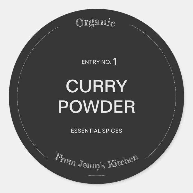 Spice Label Customise Name and Spice  (Front)