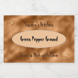 Spice Label for Jar Gold Glitter