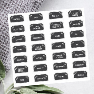 Spice Labels white on black