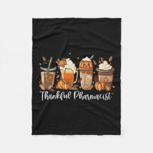 Spice Latte Fall Coffee Lover Thankful Pharmacist Fleece Blanket