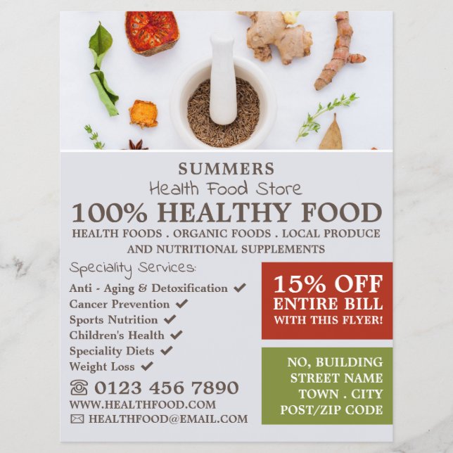 Spice Mix, Health Food Store Advertising Flyer (Front)