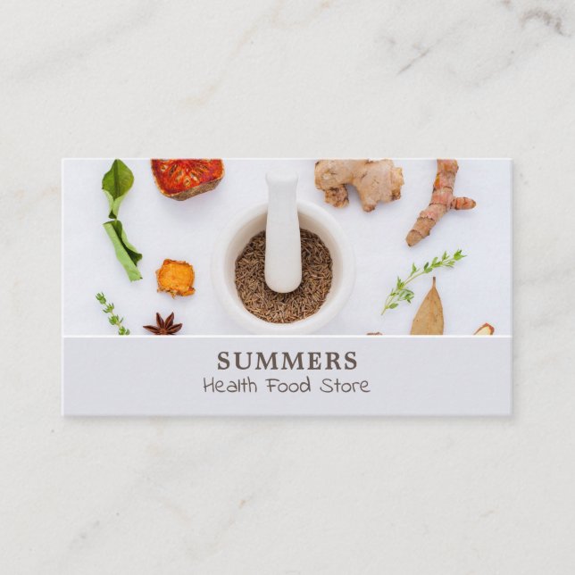 Spice Mix, Health Food Store Business Card (Front)